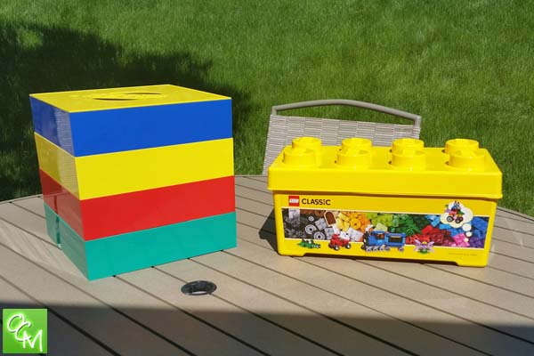 BOX-4-BLOX LEGO Blocks Brick Storage Sorter Sifter 10 Cube Replacement  Yellow