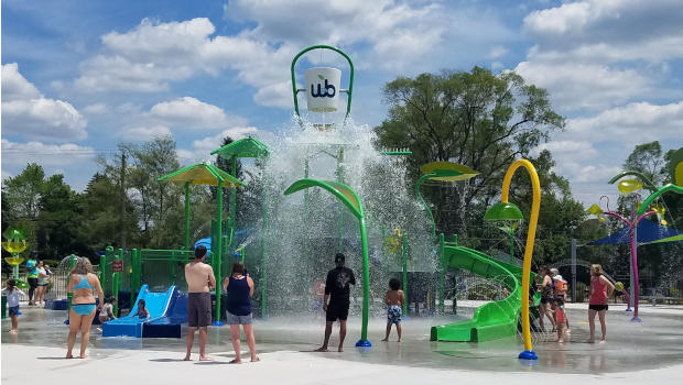 Michigan's largest splash pad has 4 water slides, 55 gallon dump